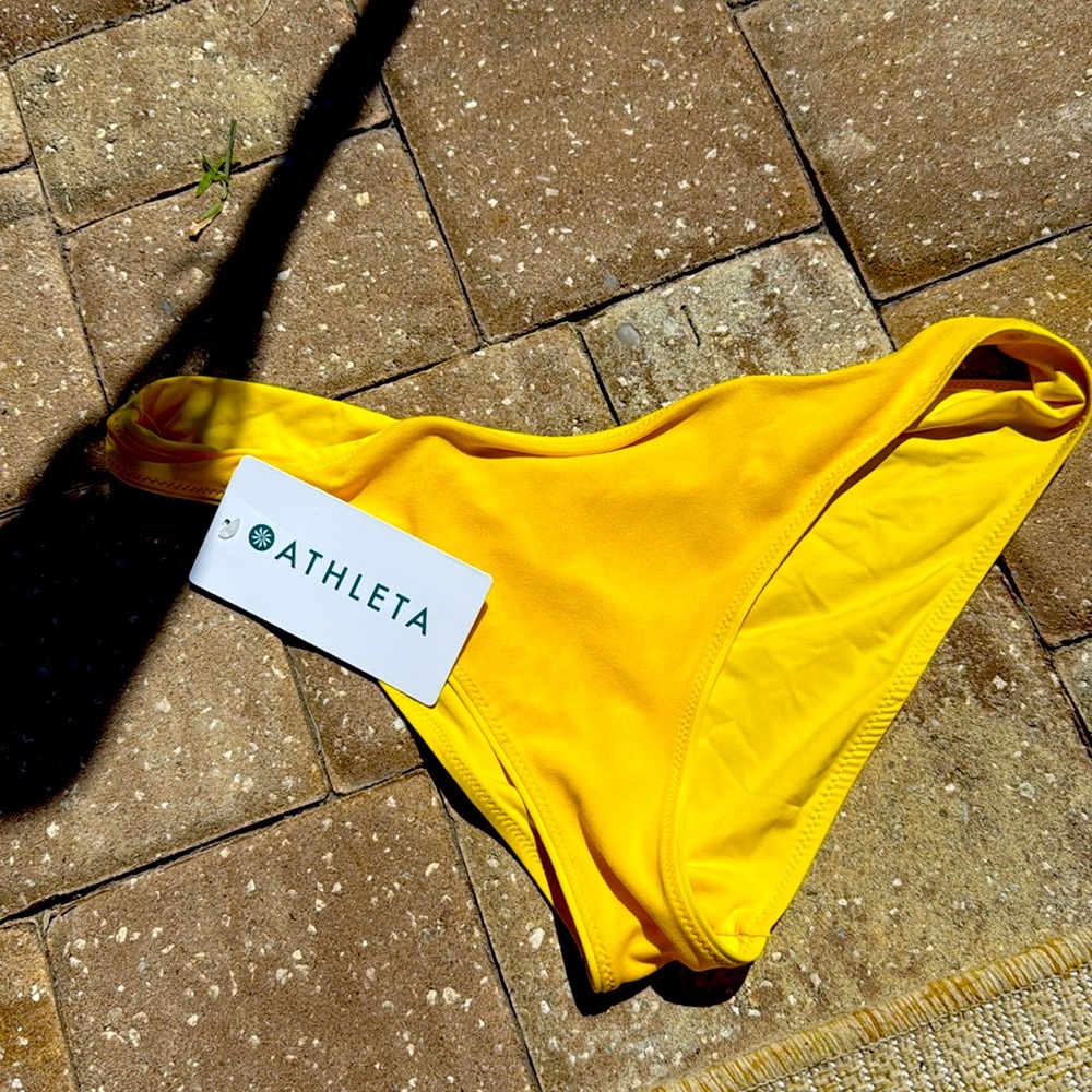 Athleta Yellow Clean Low Rise Bikini Bottom - Size Medium